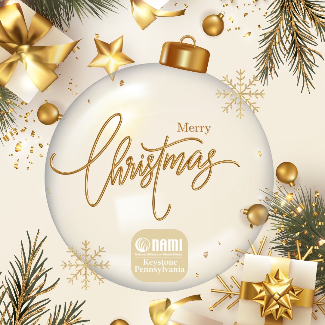 NAMIKeystonePA's tweet image. Merry Christmas from NAMI Keystone Pennsylvania! May your holidays sparkle with joy and laughter.
