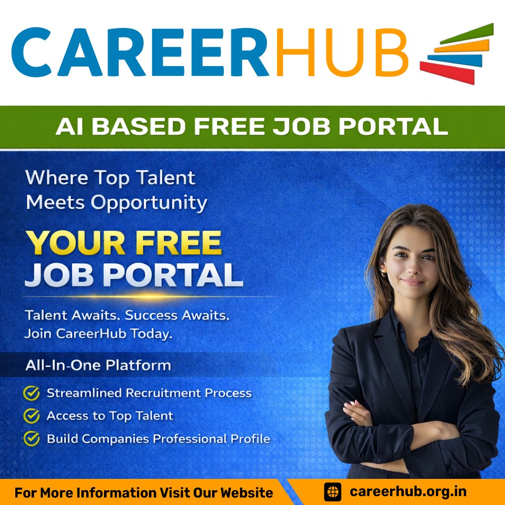 careerhub_iespl's tweet image. Hire smarter or find the right job faster 🚀
CareerHub is a free AI-powered job portal connecting top talent with the right opportunities.
Simple. Fast. Reliable.
👉 careerhub.org.in
#CareerHub #AIRecruitment #FreeJobPortal