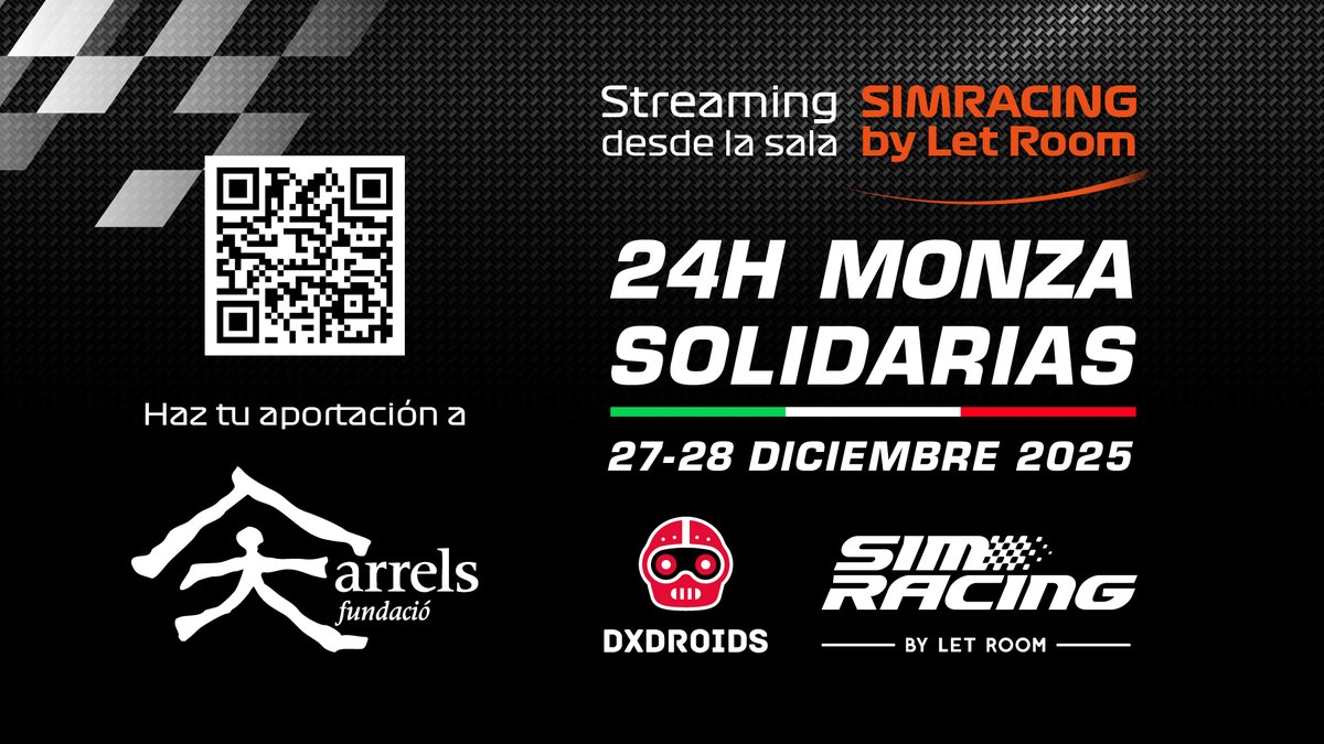 Esta semana tenemos una cita muy especial: las <a href="/24hMonza/">24h Solidarias</a>, un clásico del simracing navideño.

📺 Directo desde SIMRACING by Let Room: twitch.tv/dxdroids

❤️ Donaciones para <a href="/ArrelsFundacio/">Arrels Fundació</a> 
diga.li/arrelsfundacio

 27/12 16:00 → 28/12 16:00

#RedstoneEndurance