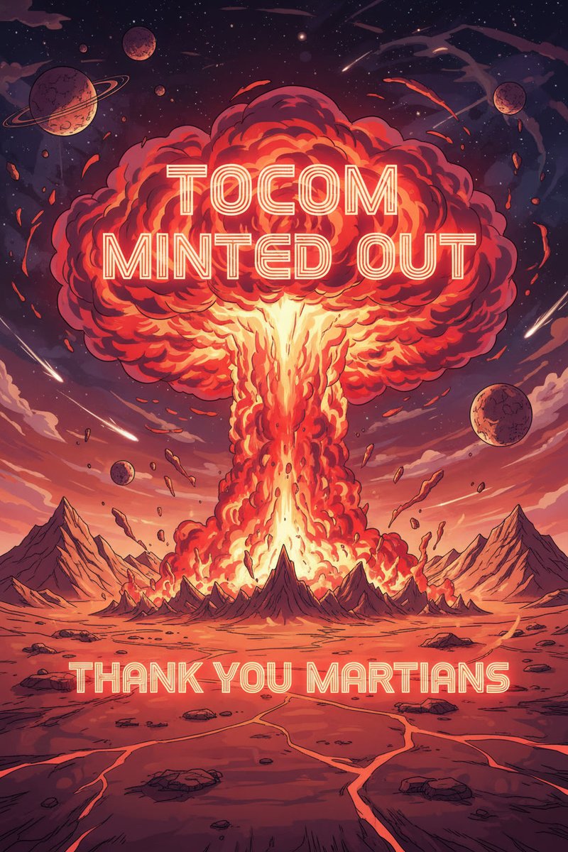 KO7_Nft's tweet photo. TOCOM MINTED OUT!!! 🌟🌟🌟🌟💫💫💫💫
Thank You Martians 👽👽👽
#TOCOM #MARTIANS #NFTCommunity #NFTs #OpenSea https://t.co/XR4viBQPW1