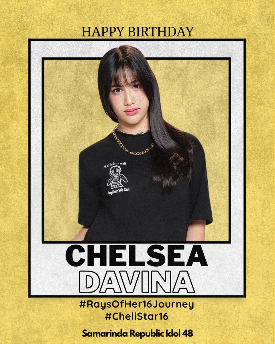 HAPPY BIRTHDAY CHELSEA DAVINA!!!🥳🥳🥳

Teruslah bersinar dengan caramu sendiri dan jangan pernah ragu untuk bermimpi besar. Semoga kebahagiaan selalu menyertaimu hari ini dan seterusnya ✨

#RaysOfHer16Journey
#CheliStar16