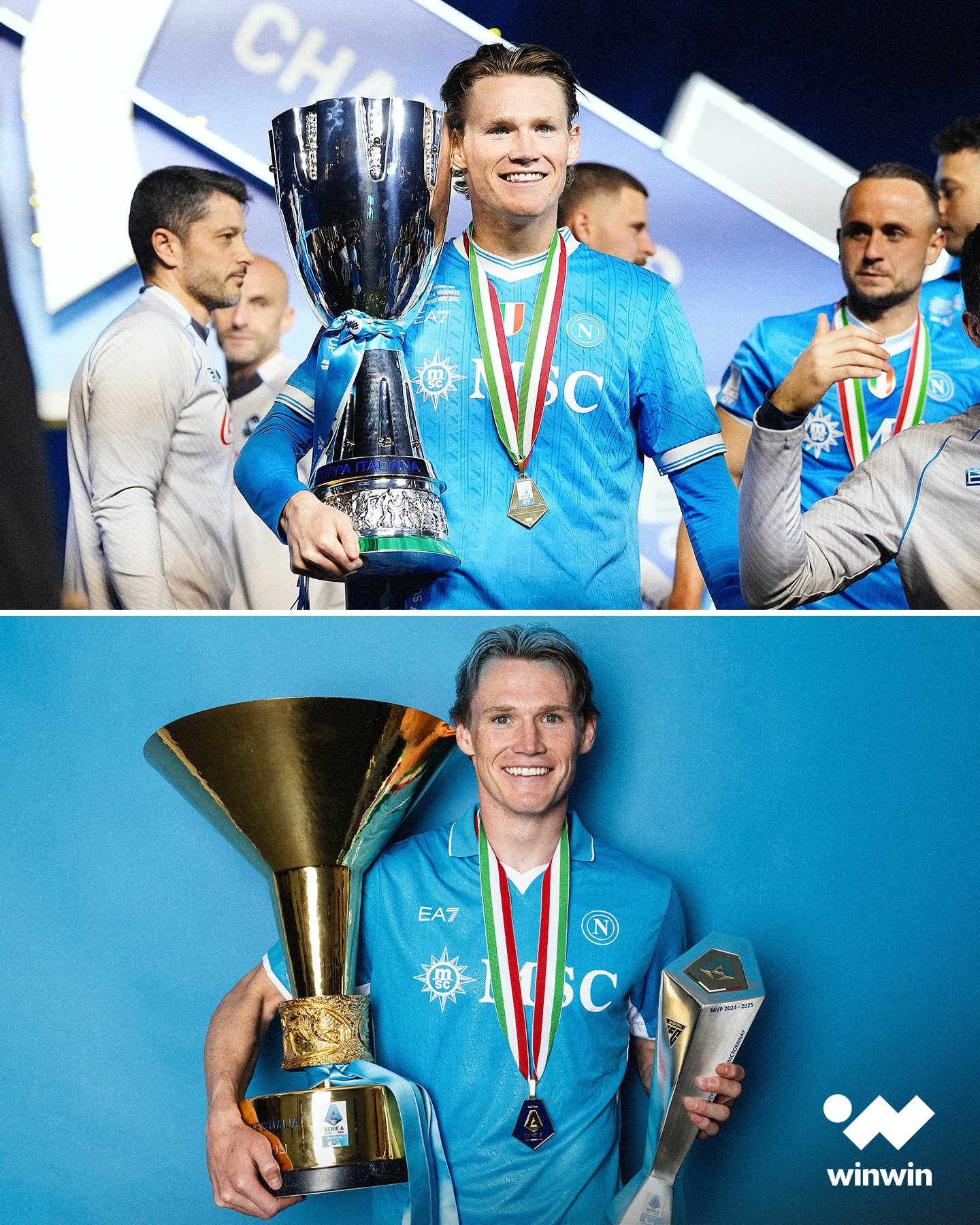 الدوري الإيطالي. كأس السوبر. لقبان لسكوت ماكتوميناي خلال 17 شهرًا فقط مع نابولي 