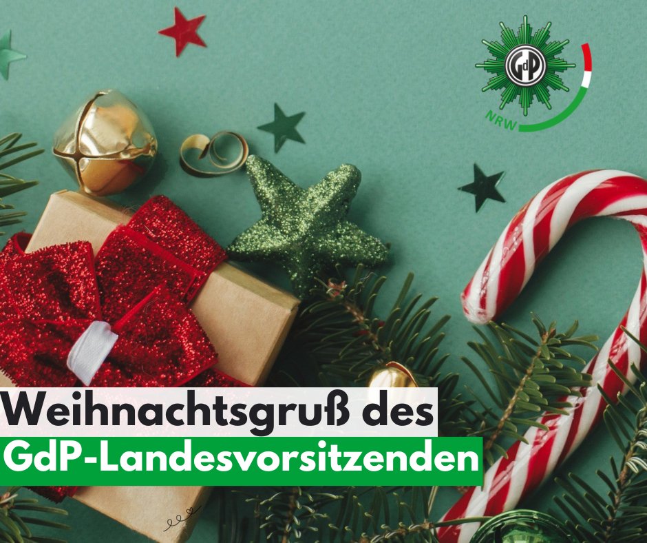 Heute nichts von der Tarifrunde, nichts von der „Bagatellgrenze“…  Zum Weihnachtsgruß des GdP-Landesvorsitzenden geht es hier: gdp.de/nrw/de/stories…

#GdP #NRW #Polizei #Gewerkschaft #Feiertage #Festtage #Weihnachten #Weihnachten2025 #Jahreswechsel