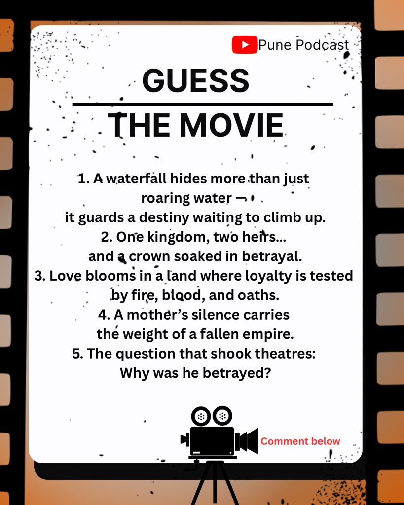PunePodcast's tweet photo. PAN INDIA reply needed…
.
#moviequiz #guessthemovie #bollywood #bollywoodquiz #punepodcast https://t.co/Fab7fybAJT