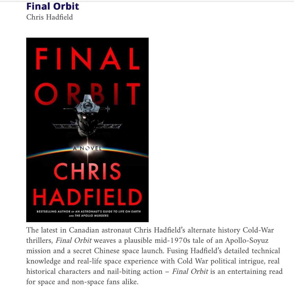 Chris Hadfield (@Cmdr_Hadfield) / Posts / X, image size:1200x1168