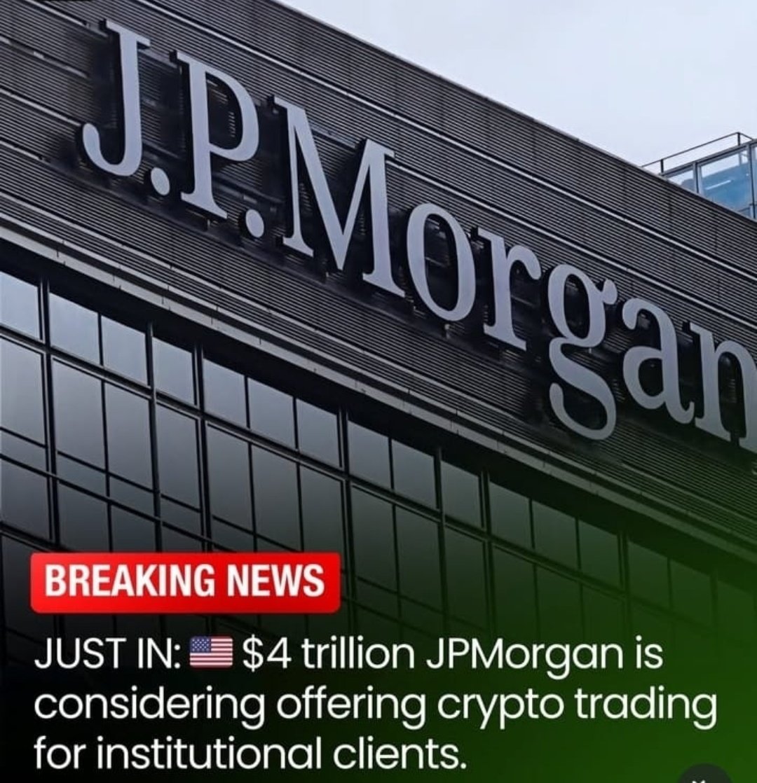 InsightByAniket's tweet photo. JP Morgan bank managing $4 trillion in assets is exploring offering cryptocurrency trading service to institutional clients Report say the plan is still in early stage and focuses on products like spot and derivative trading mainly for hedge fund pension and other large investors https://t.co/YZxOnozG0T