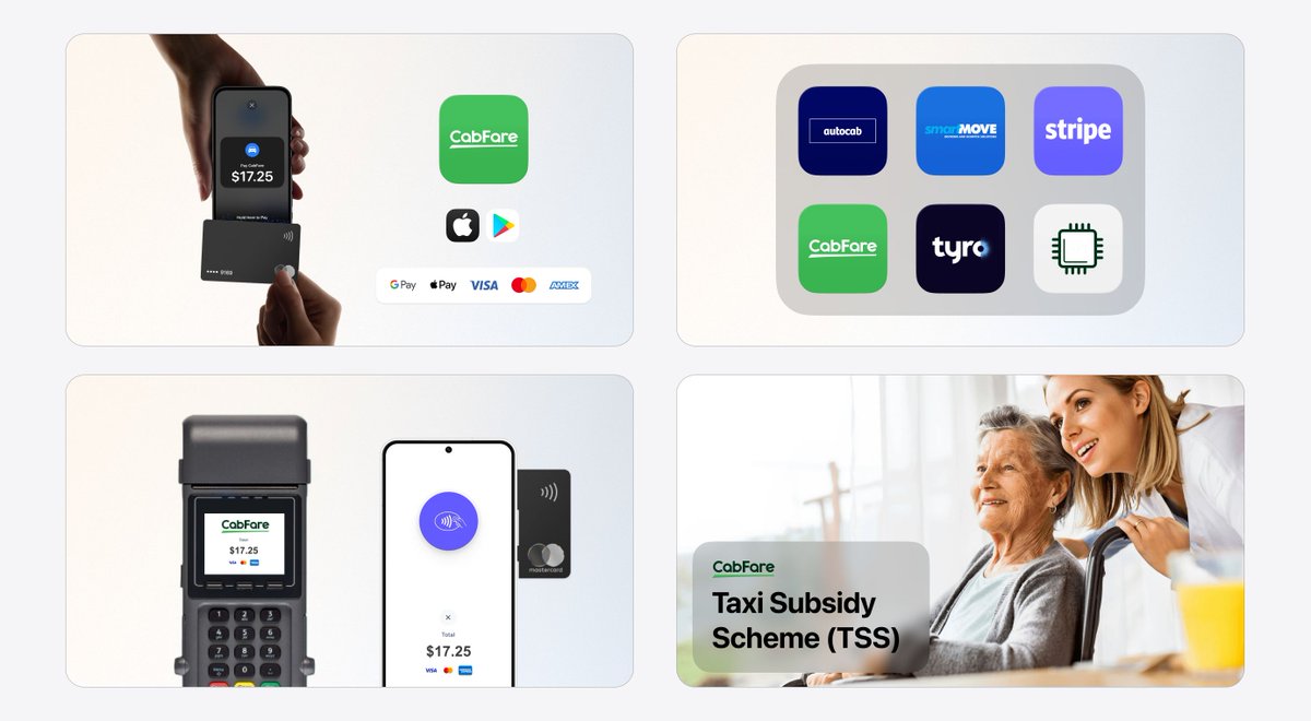 CabFare's tweet photo. This year CabFare expanded from one country to three and launched CabFare Connect, making payments work seamlessly with dispatch. We shipped Tap to Pay, transport ready terminals, subsidy approval, and simpler integrations. Payments you do not have to think about. https://t.co/Sv41lZZkZG