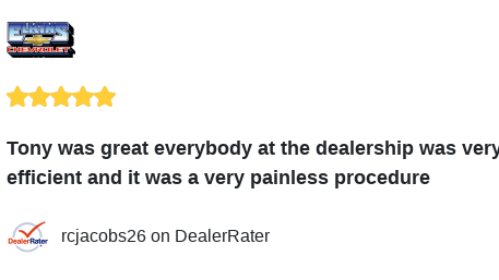 elkinschevy's tweet photo. We just received a great review on DealerRater. Thank you rcjacobs26! https://t.co/EZFFXdmyAg