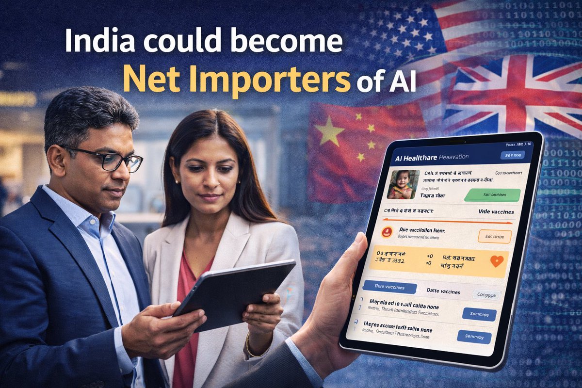 _JigneshRPatel's tweet photo. India could become Net Importer of #AI - a threat 
▪️Loss of data sovereignty
▪️Limited accountability in AI-driven decisions
▪️Weak leverage in mission-critical services https://t.co/tCafxNRCWc