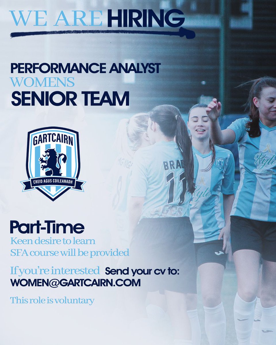 We are on the lookout for a performance analyst for our team.  No certifications are required (would be good but not essential) as we will happily put you through the performace analysis courses offered through Scottish FA.  You will have access to gps data and every match videod