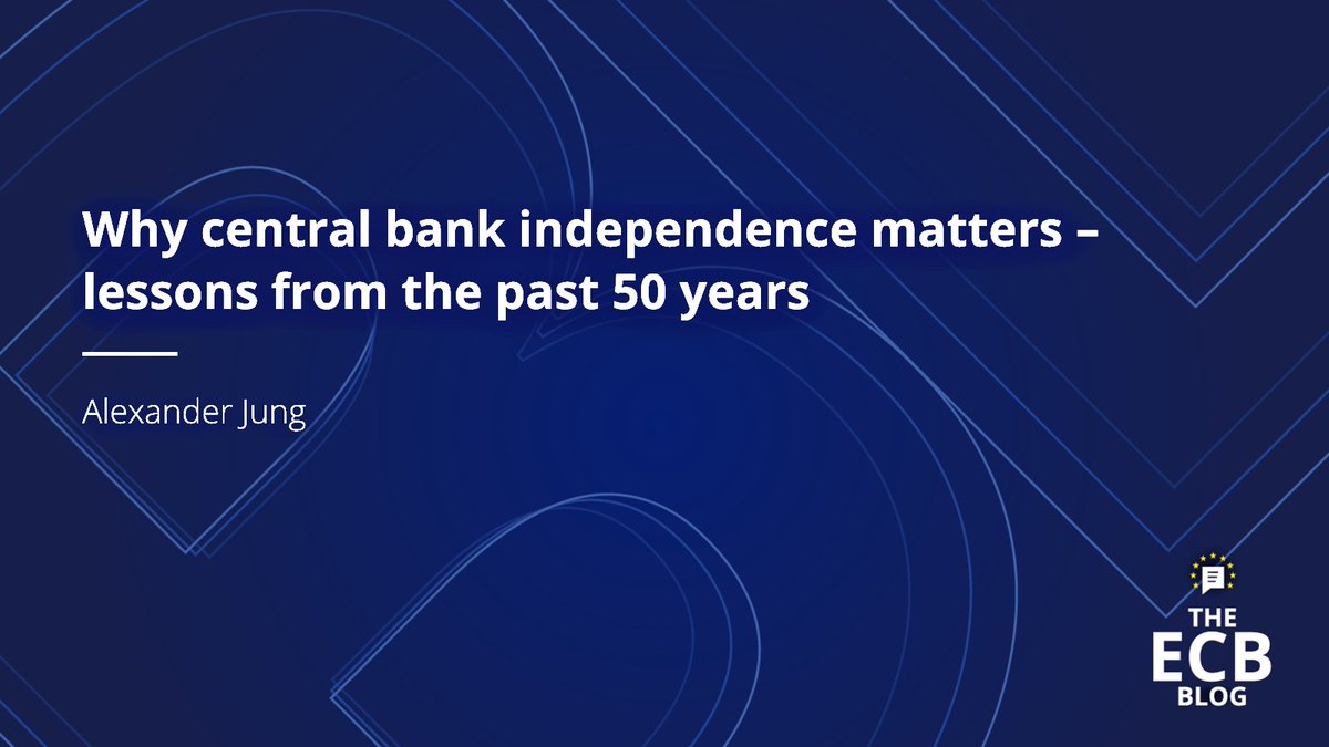 ecb's tweet image. Are independent central banks better at ensuring price stability?

A study of 155 central banks over 50 years shows why independence matters. Central banks that are shielded from government control are more credible and better at keeping prices stable ecb.europa.eu/press/blog/dat…