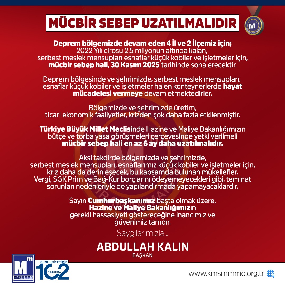 Kdsflstn's tweet photo. #Kahramanmaraş vergiye hazır değil. İş yerleri faaliyetine başlamadı. Kalıcı iş yerleri teslim edilene kadar mücbir sebep uzatılmalı.

👉 Mücbir Sebep #Uzatılsın
#AltıSubat 2023

@HMBakanligi @memetsimsek
@sinan4446 @MusavirMeral @Serkan__Atasoy 
@MuratFendoglu1 @jalecerkezmaruf https://t.co/9XrBCzzqqY