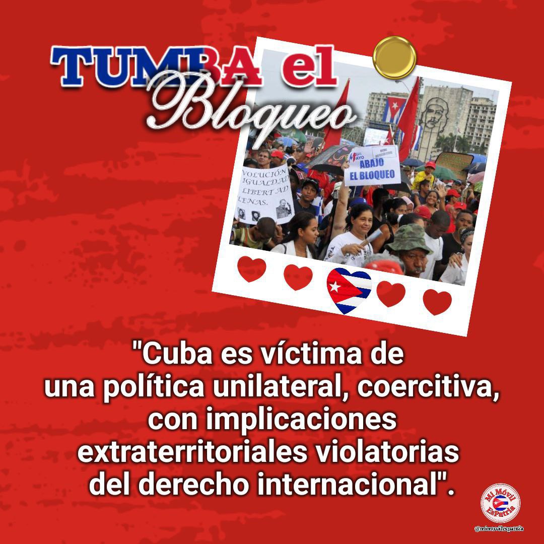 #BuenosDíasMundo 🌻denunciemos el bloqueo a Cuba que es una violación de los derechos humanos y un obstáculo para el desarrollo. 
#MiMóvilEsPatria