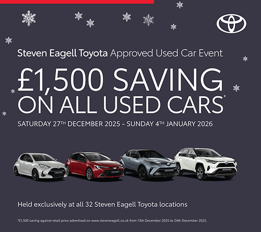 Start the New Year in style!

Discover fantastic offers across our range of Approved Used Toyota cars at our exclusive Used Car Event, starting 27th December 🚗

Visit our website for full details and to book your appointment today.

bit.ly/3L1tbDr