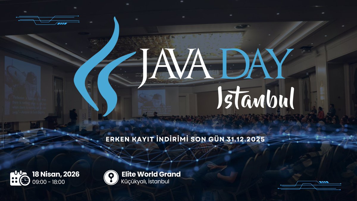 Java Day Istanbul, 18 Nisan 2026 tarihinde 12. kez Elite World Grand
Küçükyalı Hotel’de gerçekleşecek. Organizasyon, formatını yenileyerek
katılımcılarına teknik bir konferanstan çok daha fazlasını sunan interaktif
bir deneyim hazırlıyor.

Yazılım dünyasının en son trendlerini ve