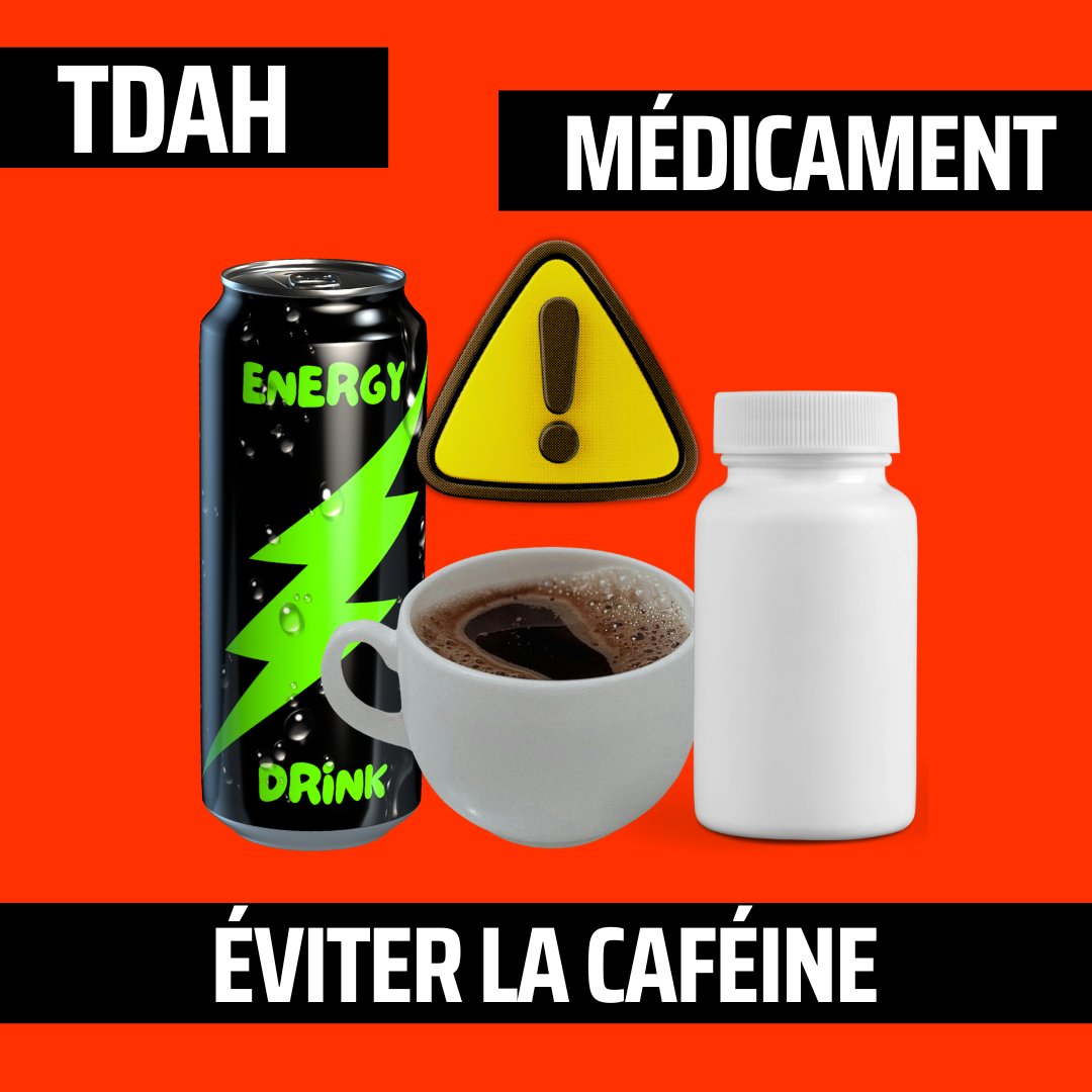 TdahAgeAdulte's tweet photo. 🚫 Petit rappel avant les fêtes : il est fortement déconseillé de prendre de la caféine durant l'action des médicaments pour le TDAH, notamment présente dans les boissons énergisantes !

#tdah #mph #cafeine #danger #pharmacologie https://t.co/btJi47XhmS
