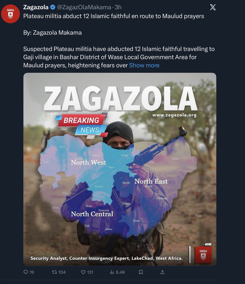I never came across this report in any of the mainstream media, the <a href="/ARISEtv/">ARISE NEWS</a> <a href="/NewsCentralTV/">News Central TV</a> <a href="/AIT_Online/">Africa Independent Television</a> <a href="/tvcnewsng/">TVC News</a> <a href="/channelstv/">Channels Television</a> are not reporting this attack by the Birom Christian terrorists 

No front page headlines and no words from the regime, the <a href="/PoliceNG/">Nigeria Police Force</a> and the