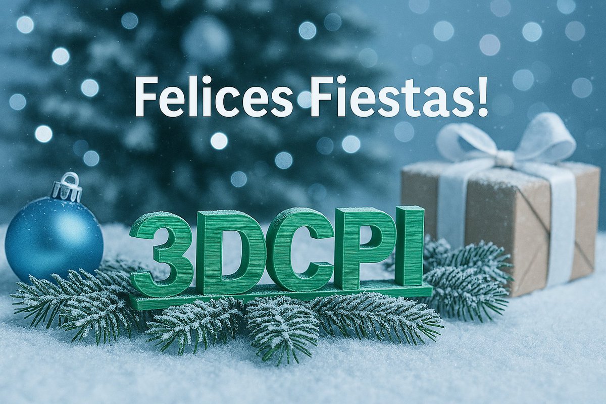 Con motivo del periodo navideño, nuestras oficinas permanecerán cerradas desde el 24 de diciembre hasta el 2 de enero. 
Desde #3DCPI aprovechamos la ocasión para desearte unas Felices Fiestas y un excelente Año Nuevo 2026
¡Gracias por confiar en nosotros!
3dcpi.com