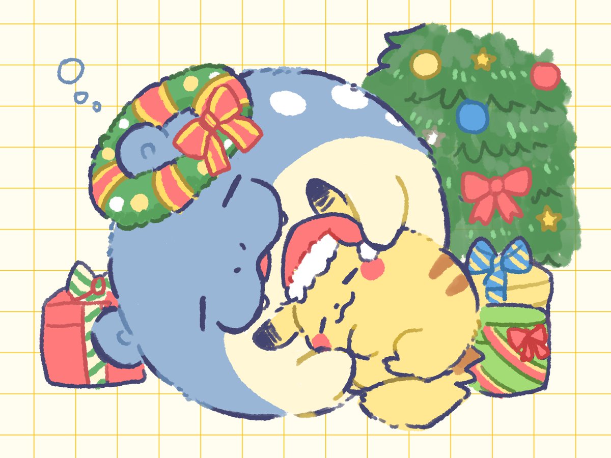 maineko1221's tweet image. 本番に備えて早く寝る、ホリデータマザラシとホリデーピカチュウ🎄❄️⚡️

 #ポケモンイラスト #ポケスリ 
#pokemonfanart