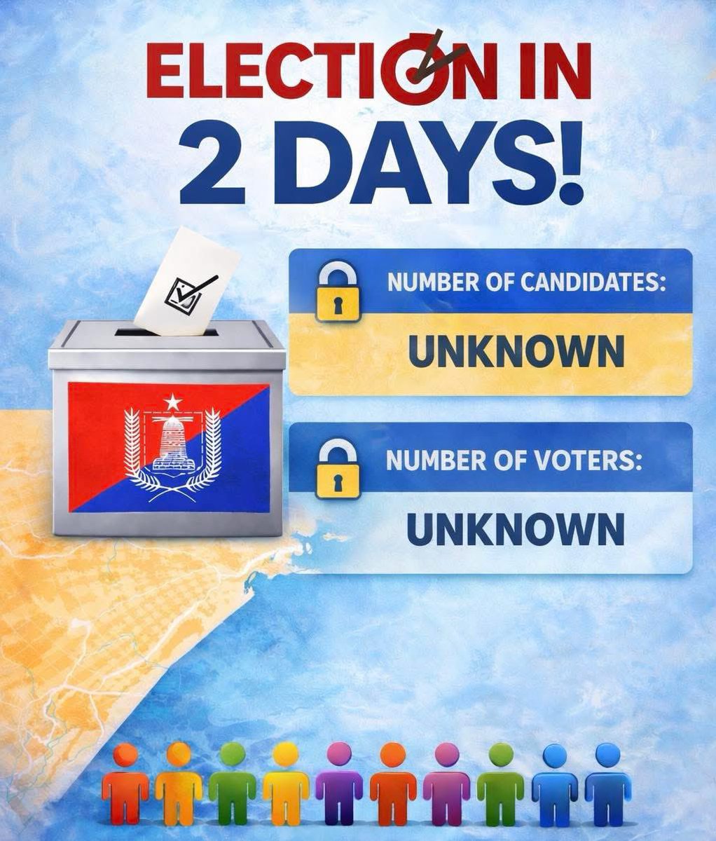 mhdashirow's tweet photo. An election is scheduled in Banadir in two days, without publicly known voter figures or candidate lists, undermining basic principles of electoral transparency. https://t.co/BbHqdv1V0Y