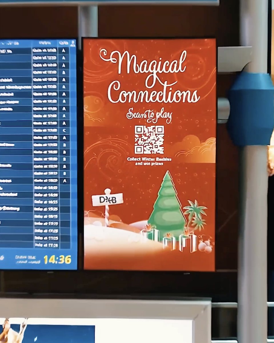 DXB's tweet image. Winter at #DXB is a vibe ❄️✨

From festive games and scavenger hunts with prizes to live performances, workshops and plenty of holiday cheer, the magic starts before take-off this season 🎁🎄✈️

Find out more about what's happening: dubaiairports.ae/campaigns/wint…