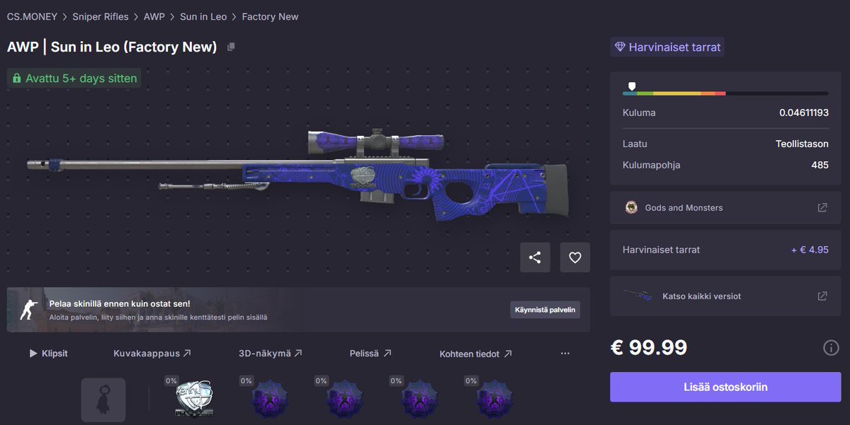 SmugCapybara's tweet photo. @csmoneytrade AWP | Sun in Leo (Factory New) 99.99€ https://t.co/n7013m2CQC