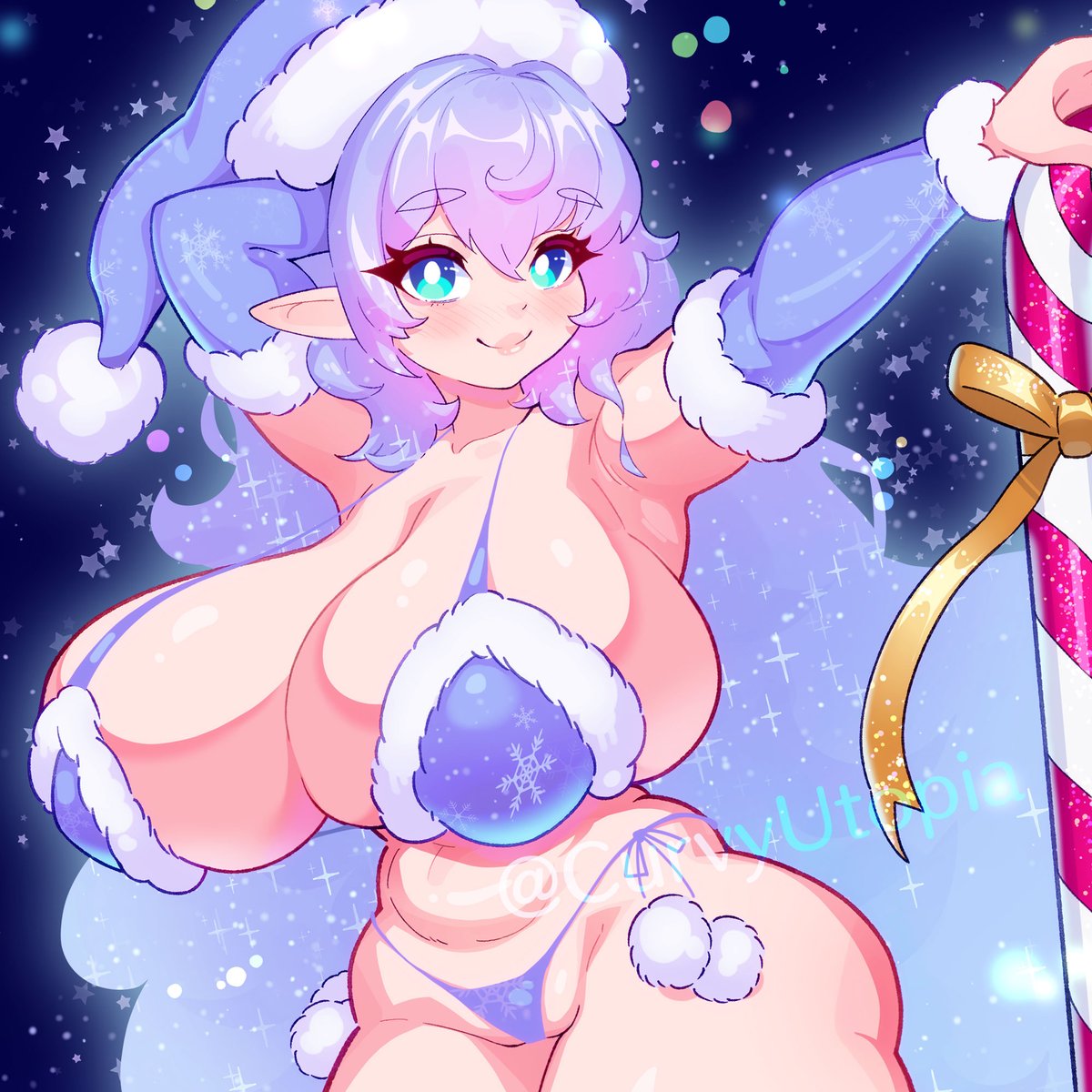 💙むっちむち聖夜のエルフ🧑‍🎄
Merry Christmas🎄
自分でも驚くくらい健全な絵!
あえて線画で線を繋げない部分を増やして絵の全体のやわらかさやゆるさを出す練習をしてたのだけど、うまくいった気がする☺️ 