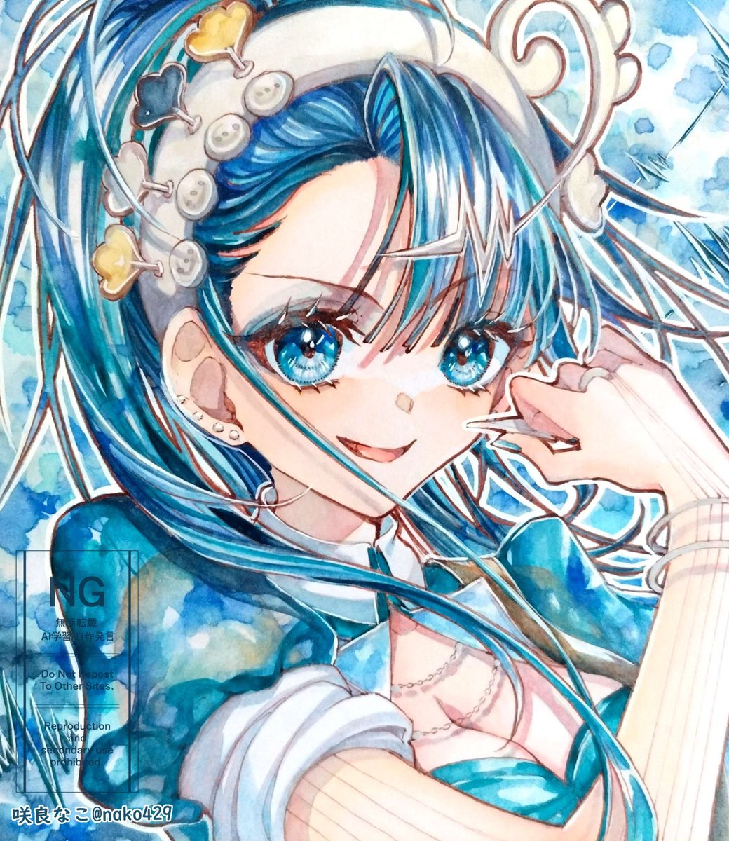 「本日ご紹介するのは、エレキベースの擬人化お姉さんです 今年はご依頼から3枚描かせ」|咲良なこのイラスト