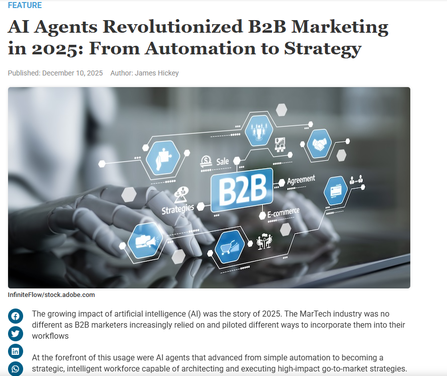 MonuSai9's tweet photo. The Biggest Shift in 2025: AI Agents Are Now Executing Strategy, Not Just Automating Tasks
In B2B marketing, AI agents have completely changed the game—from handling repetitive tasks like crafting personalized emails to managing entire sales workflows at superhuman speed. https://t.co/oV3wmghVJ4