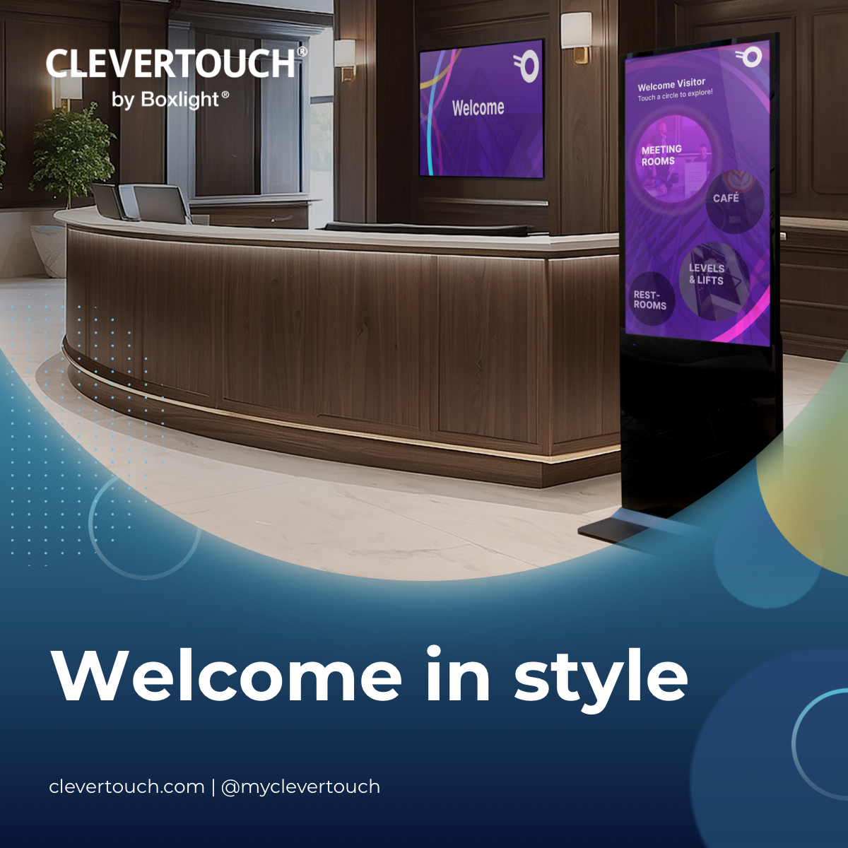 myClevertouch's tweet photo. Your first impression matters.
Our commercial displays and freestanding totems deliver a dynamic, branded welcome the moment visitors arrive.
Learn More at ISE https://t.co/PrMBdZ67wO
📍 Charmex Stand 3M820 | 📅 3–6 Feb 2026
#DigitalSignage #ConnectedWorkspace #ISE2026 https://t.co/BUcpcBus9a