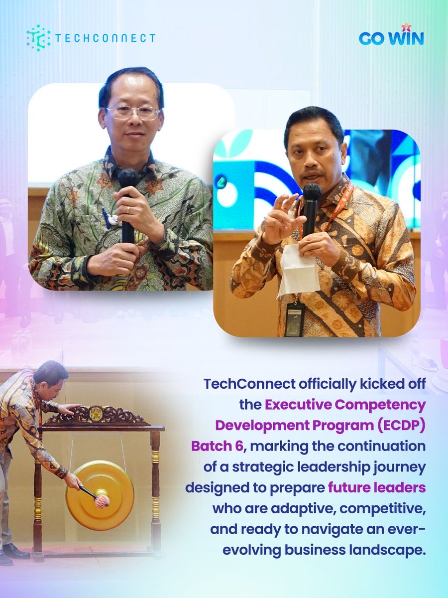 Techconnectid's tweet image. The Executive Competency Development Program (ECDP) Batch 6 has officially begun, bringing together high-potential talents to start a leadership journey focused on growth, adaptability, and real business impact.

#TechConnect #ECDP #DevelopmentProgram #MeaningfulImpact #GOWIN