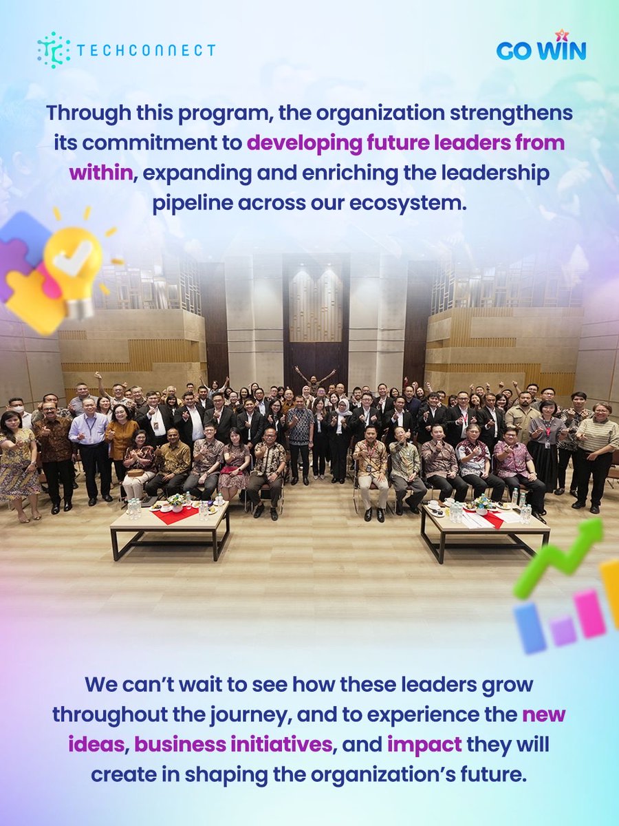 Techconnectid's tweet image. The Executive Competency Development Program (ECDP) Batch 6 has officially begun, bringing together high-potential talents to start a leadership journey focused on growth, adaptability, and real business impact.

#TechConnect #ECDP #DevelopmentProgram #MeaningfulImpact #GOWIN