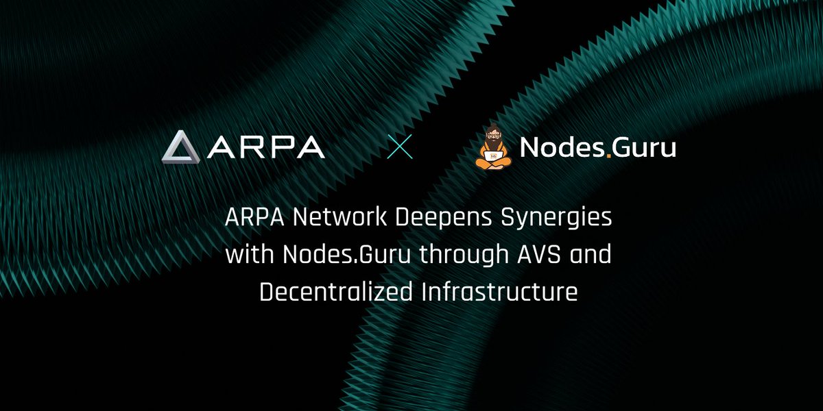 arpaofficial's tweet image. 🚀 Partnership Update!

We’re proud to expand collaboration with @NodesGuru 😎

With upcoming technical upgrades to ARPA AVS, Nodes.Guru will continue high-performance operations as we explore deeper synergies to strengthen the decentralized infrastructure layer.…