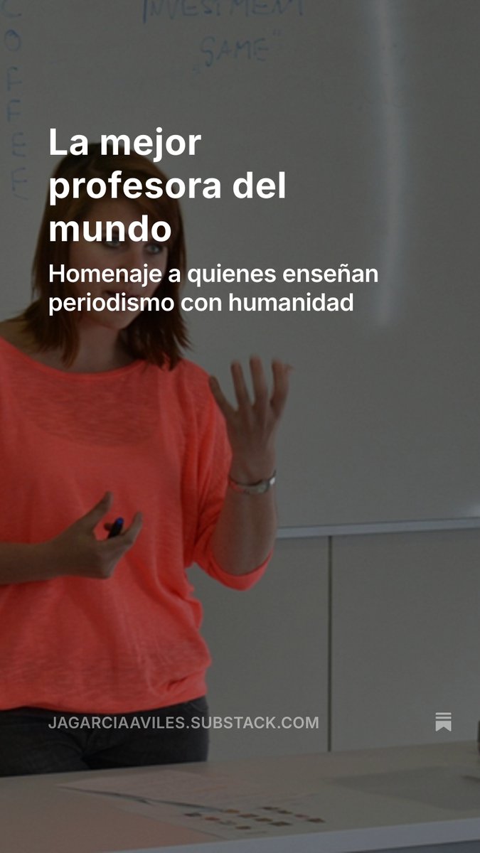 En tiempos de velocidad, esta mujer enseña despacio. En tiempos de ruido, enseña a escuchar. En tiempos de máquinas, enseña humanidad. 
Porque hay profesoras que construyen periodistas. Y hay otras —como esta— que construyen conciencias.
Feliz Navidad.
jagarciaaviles.substack.com/p/la-mejor-pro…