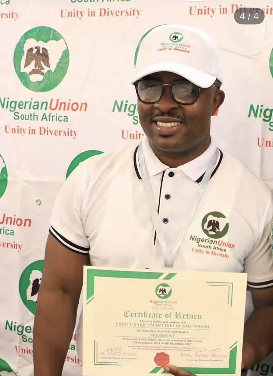 PSAFLIVE's tweet image. JUST IN: Another group of Nigerians is setting up their own government. Prince Ikwechukwu Nwobi was elected president of the Nigerian Union South Africa (NUSA), with the vote taking place in one of their informal parliaments.