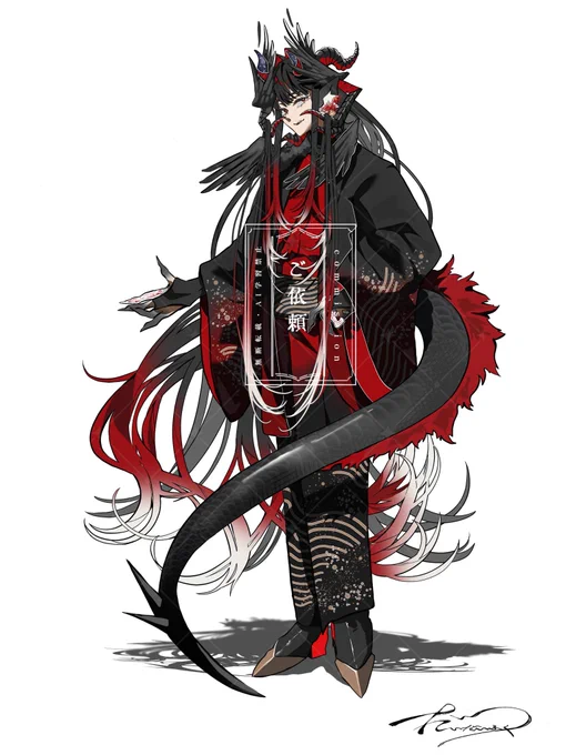 【ご依頼】 流々威さんのキャラデザと立ち絵を描かせていただきました