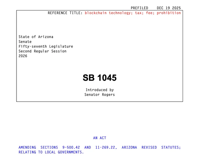 🔴COINTELGRAPH: Arizona: La Senatrice Wendy Rogers propone una legge per vietare tasse e oneri locali su attività legate a crypto e blockchain.