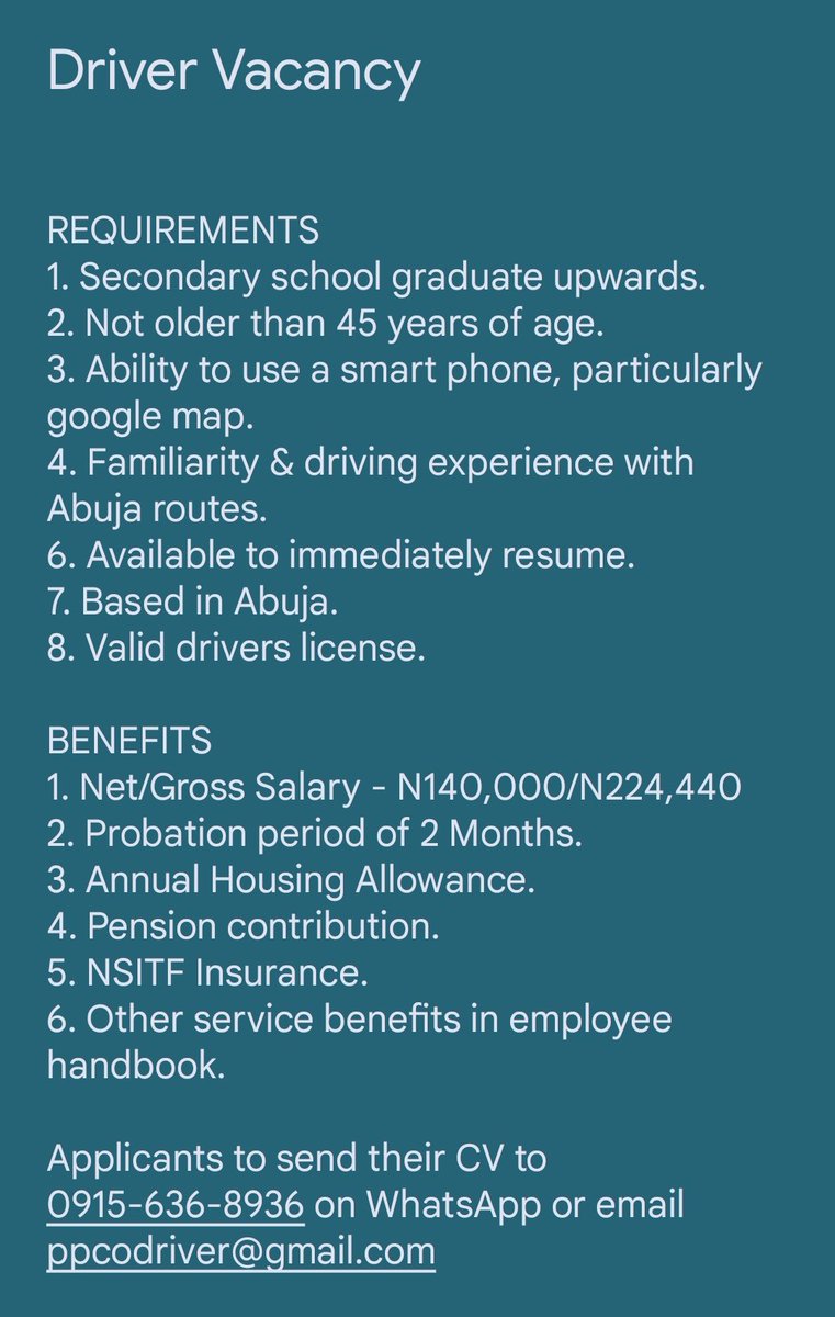Instant Driver Hire Abuja tweet media
