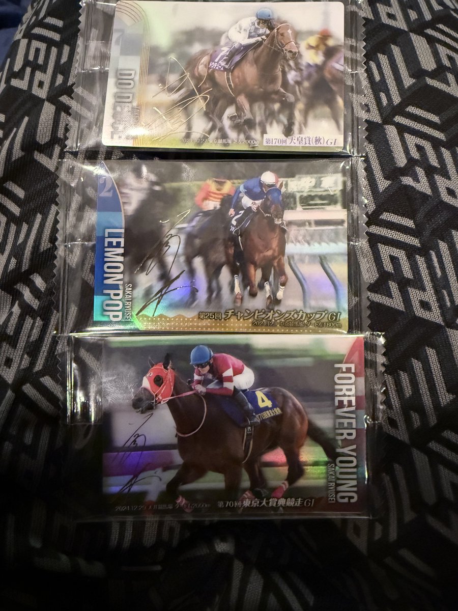 サラブレッドホースコレクションのポストがめっちゃ流れてきたから8個だけ買ってみたらサイン入り3枚でた！！！
瑠星祭だ
