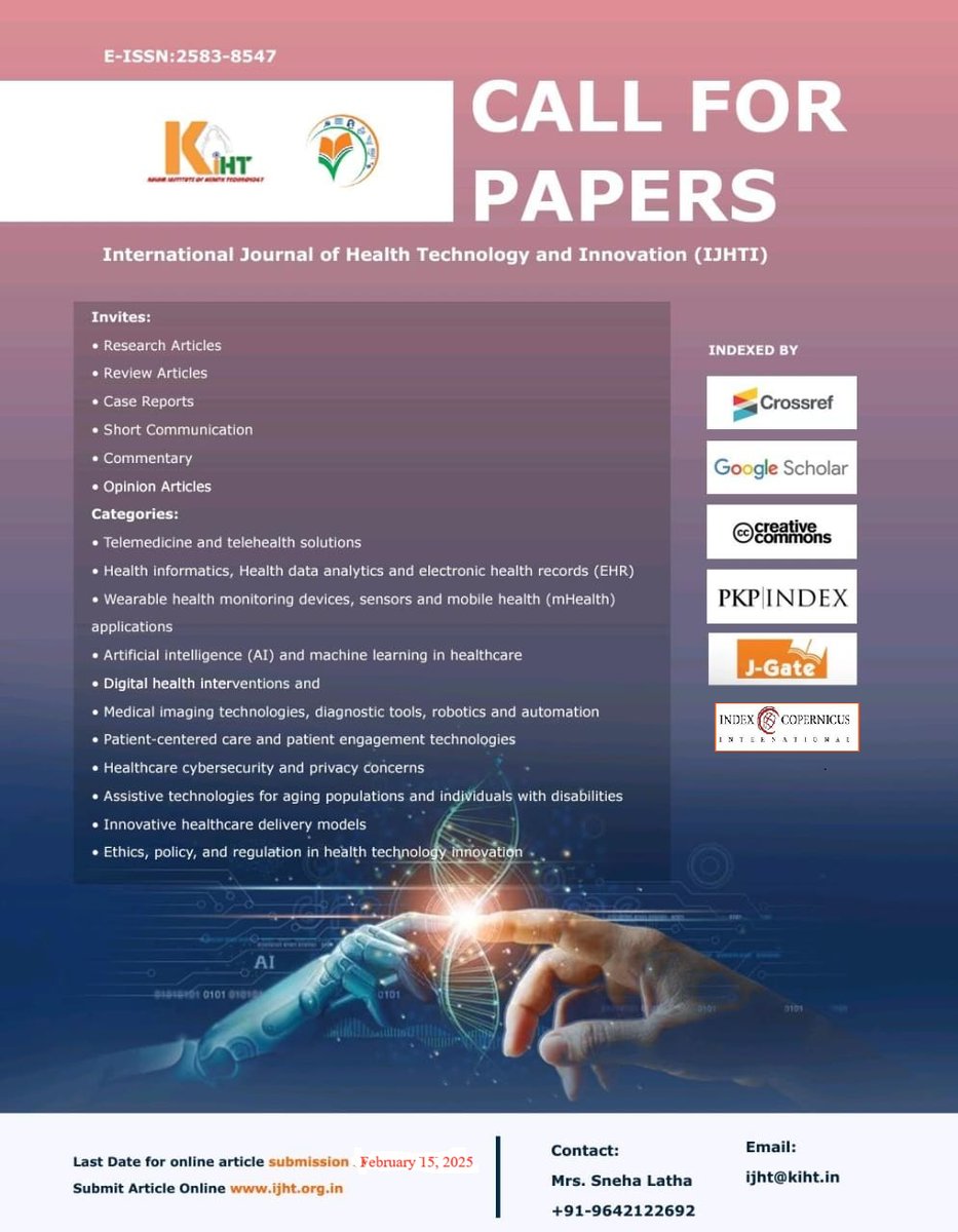 InternationalJournalofHealthTechnology &Innovation tweet media