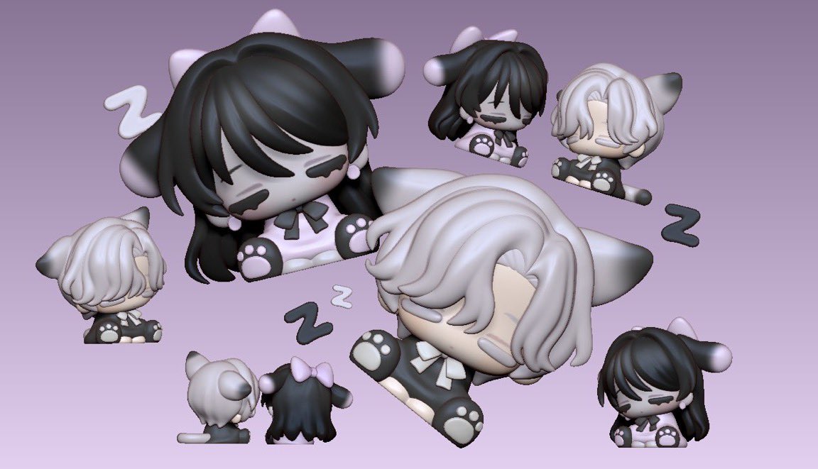 후에 고정틀로 진행할 쿨쿨따버전 피규어에요 ^_^ 아직 실물제작은 되지 않았습니다! 모델링된 모습이 너무 귀여워서 올려봐요☺️