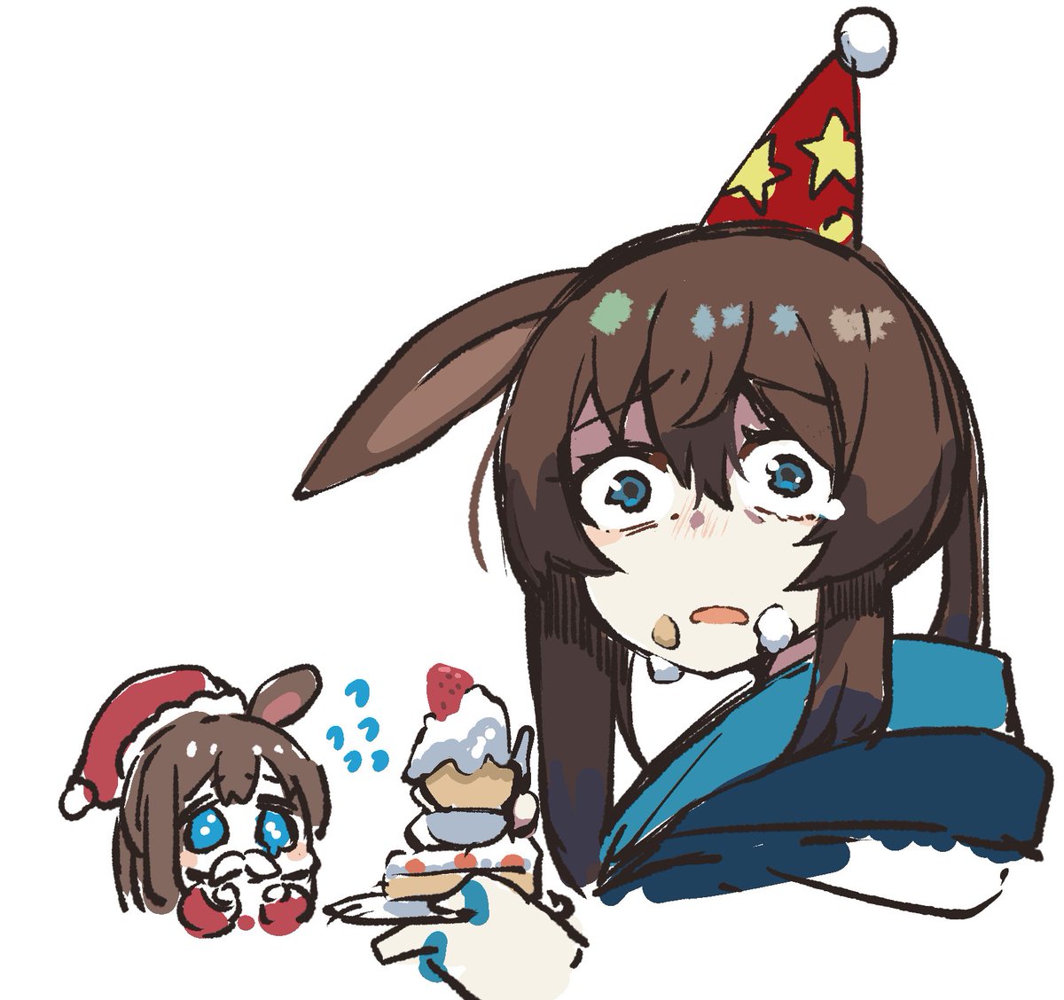 アーミヤ(アークナイツ) 「アーミヤ、誕生日とクリスマス一緒でいいよねッ」|すきのイラスト