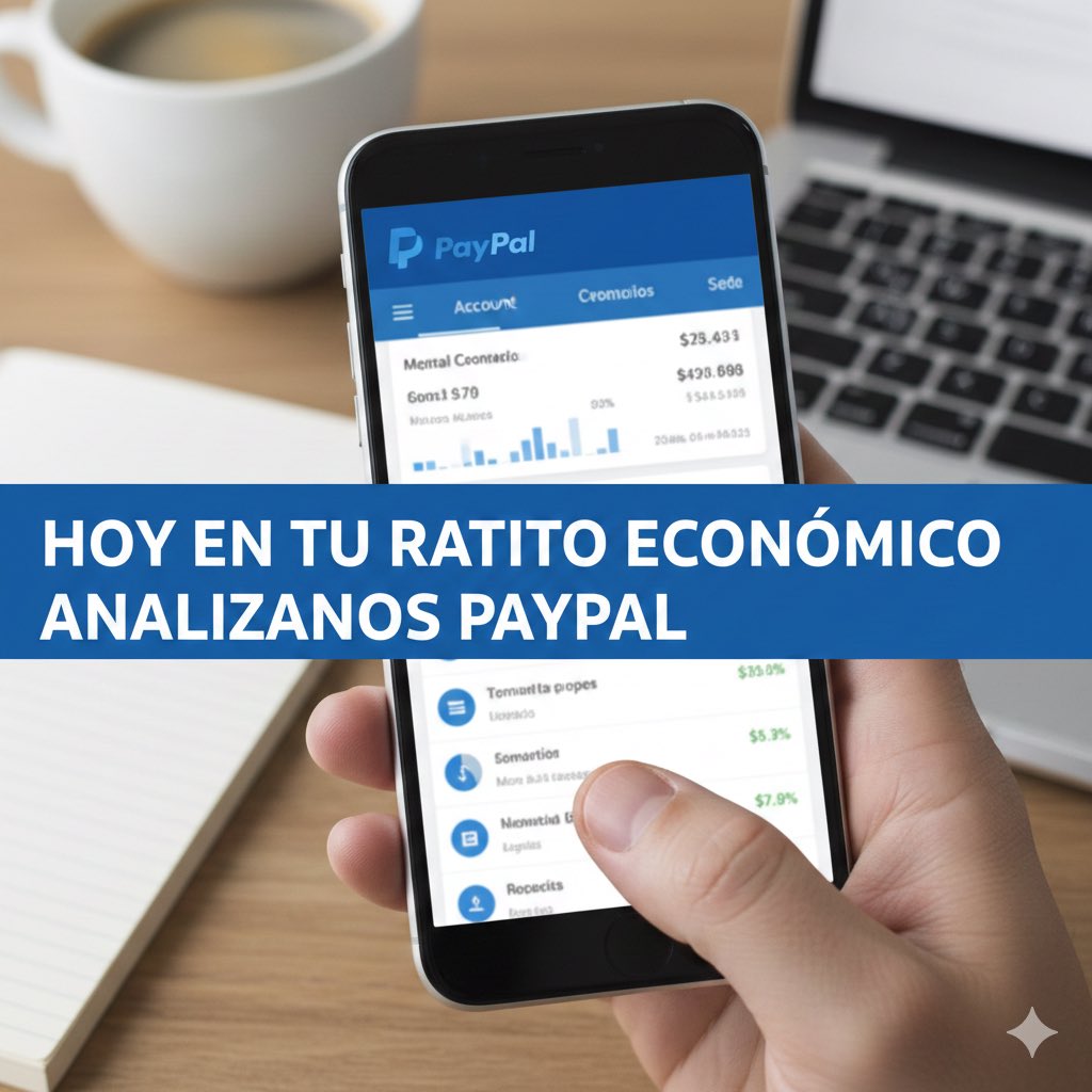 📌 Hoy en Tu Ratito Económico analizamos PayPal (PYPL)

💳 Modelo de negocio
PayPal gana dinero cobrando comisiones por pagos digitales: pagos online, P2P (Venmo), BNPL y servicios para comercios. Negocio global y escalable.

📊 Últimos resultados
• Ingresos: ~8.400 M$ (mejor de