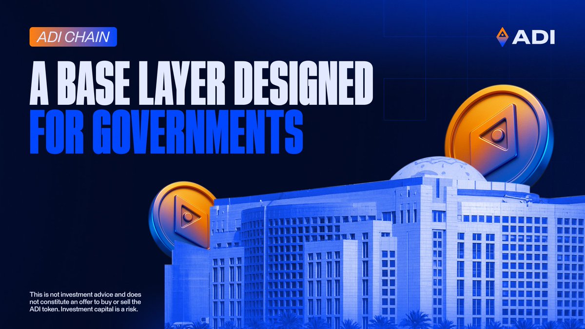 What kept governments away from blockchain was never technology.

It was the lack of control.

ADI Chain is built for governments to deploy sovereign L3 networks with tailored compliance rules, while settling securely through ADI’s L2 using $ADI as the gas token.

This setup
