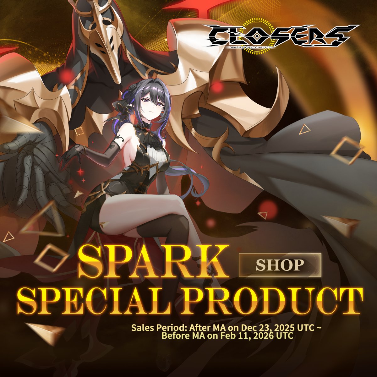 ClosersGame's tweet photo. ⚡ [Spark] Special Product ✨

Seven special packages are available, offering more ways to shape your journey.

Triss's Solomon has been added!

🗓️ Dec 23, 2025 – Before MA on Feb 11, 2026 (UTC)
🔗 https://t.co/uPoVpiQKDY

#SparkEvent #ClosersOnline #closers #naddic https://t.co/n28LgzIhjh