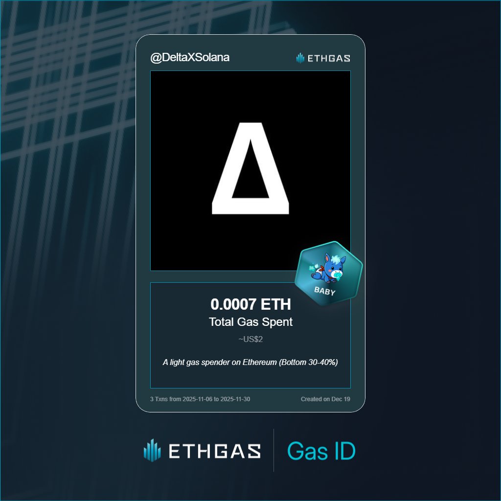 DeltaXSolana's tweet photo. Discovered my Gas ID via ETHGas - turning my gas spend into rewards 🫘

As a Baby Jack, I've spent 0.0007 ETH on gas but earned 1 Beans back.

Get your Gas ID and Beans here: https://t.co/IqascBHJe3 https://t.co/sfX5soJVJn