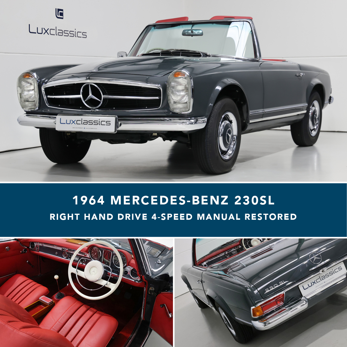 New stock at Lux Classics: 1964 Mercedes-Benz 230SL. Original UK delivery 4-speed manual Pagoda restored to a high standard. Recent service by Lux Classics with any post restoration adjustments completed. 

luxclassics.com/vehicle-detail…