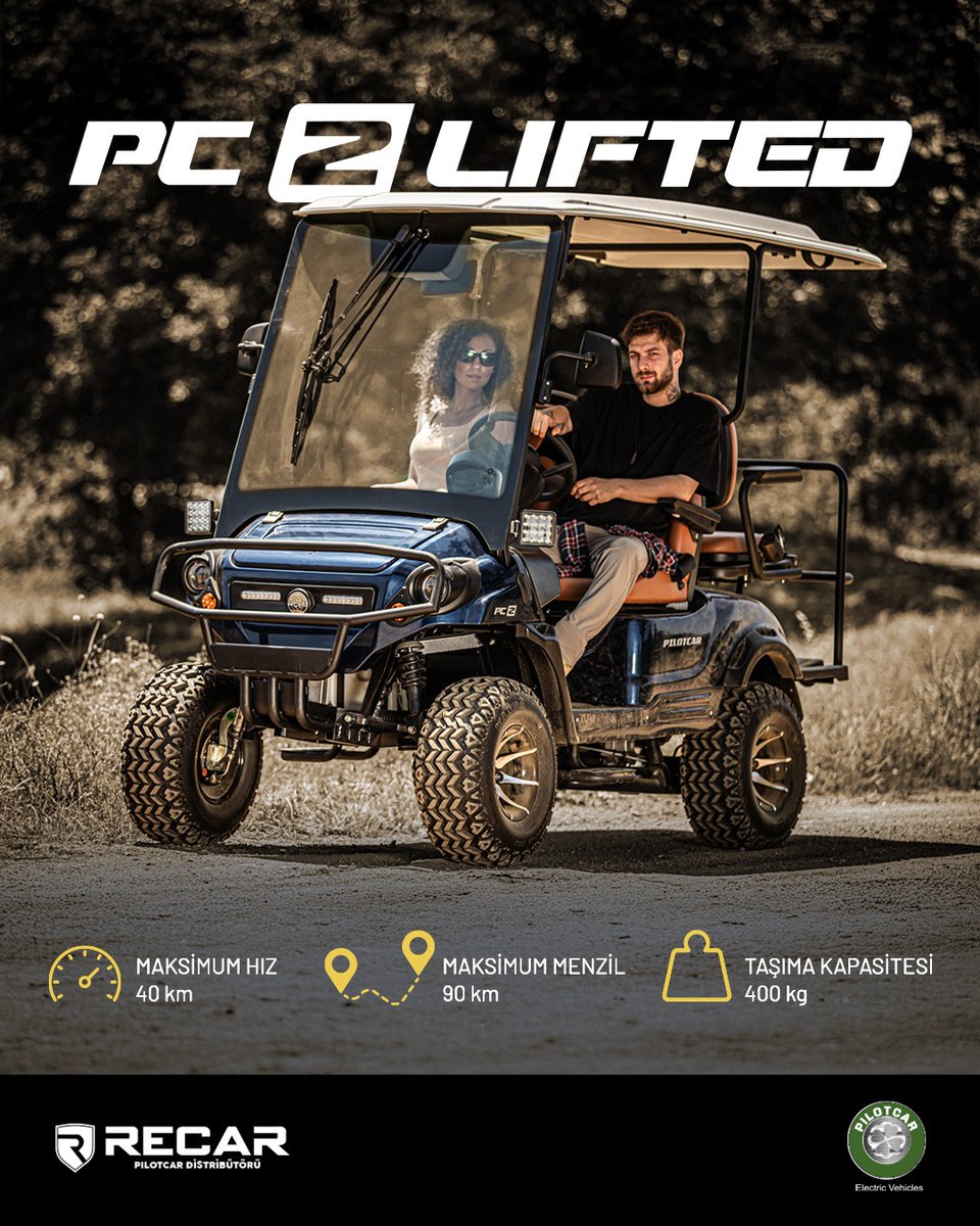 PC-2 Lifted ile adrenalin ve keyif dolu deneyimler sizleri bekliyor!

#Recar #Pilotcar #electricutilityvehicle #electricutilitycart #electricutilitycarts