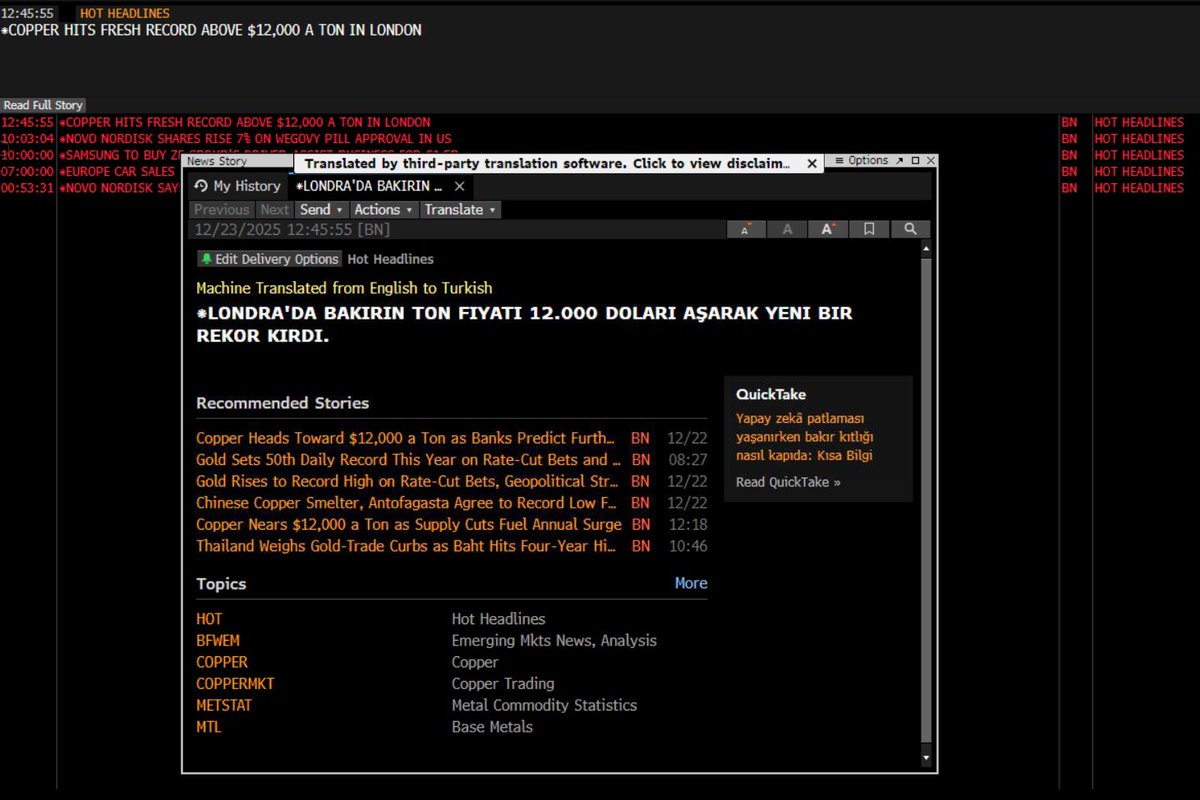 mehmtbrky's tweet image. #Bakır , Londra’da ton başına 12 bin doların üzerine çıkarak yeni rekor kırdı.

#copper #lme
