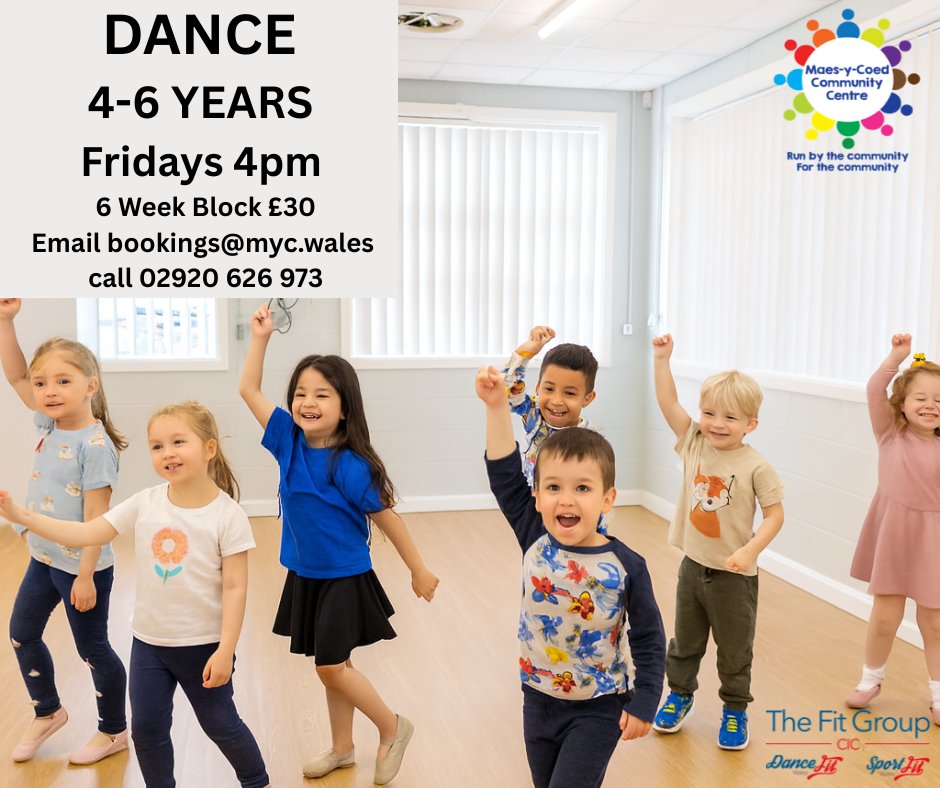 Returning 9 January 2026 
Great classes with friendly, enthusiastic teachers. Book your space now!

PAYG option now available.
Email bookings@myc.wales or call 02920 626973 
#LittleDancers #KidsDance #AfterSchoolDance #Ages4to6